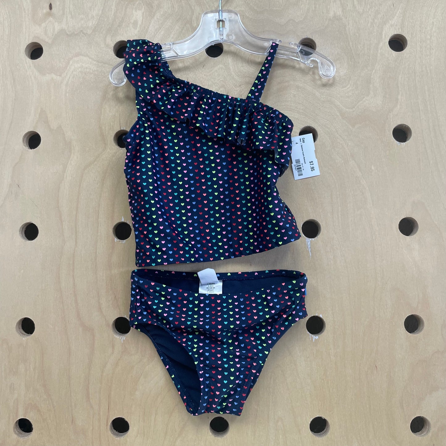 Navy + Rainbow Hearts Swimsuit