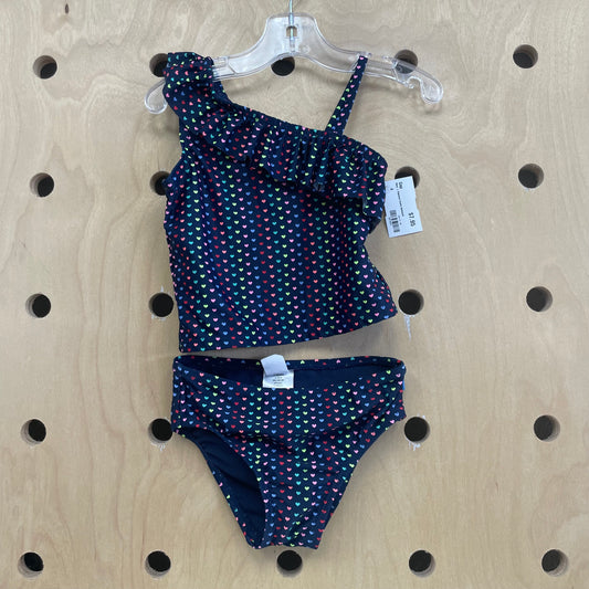 Navy + Rainbow Hearts Swimsuit