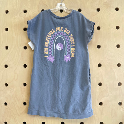 Grey I Am Grateful French Terry Dress