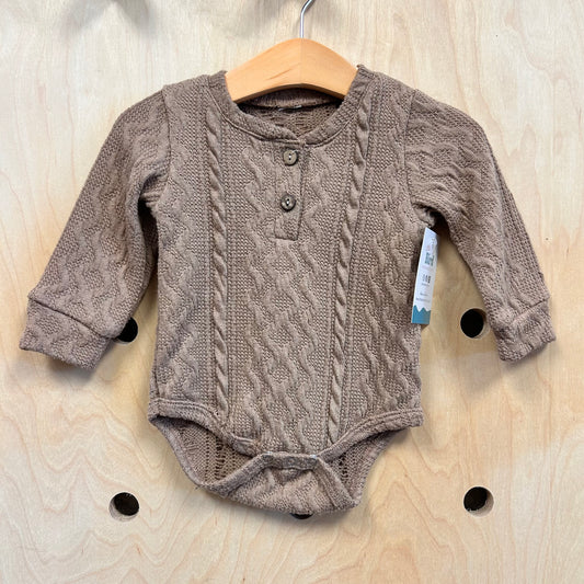Brown Textured Bodysuit