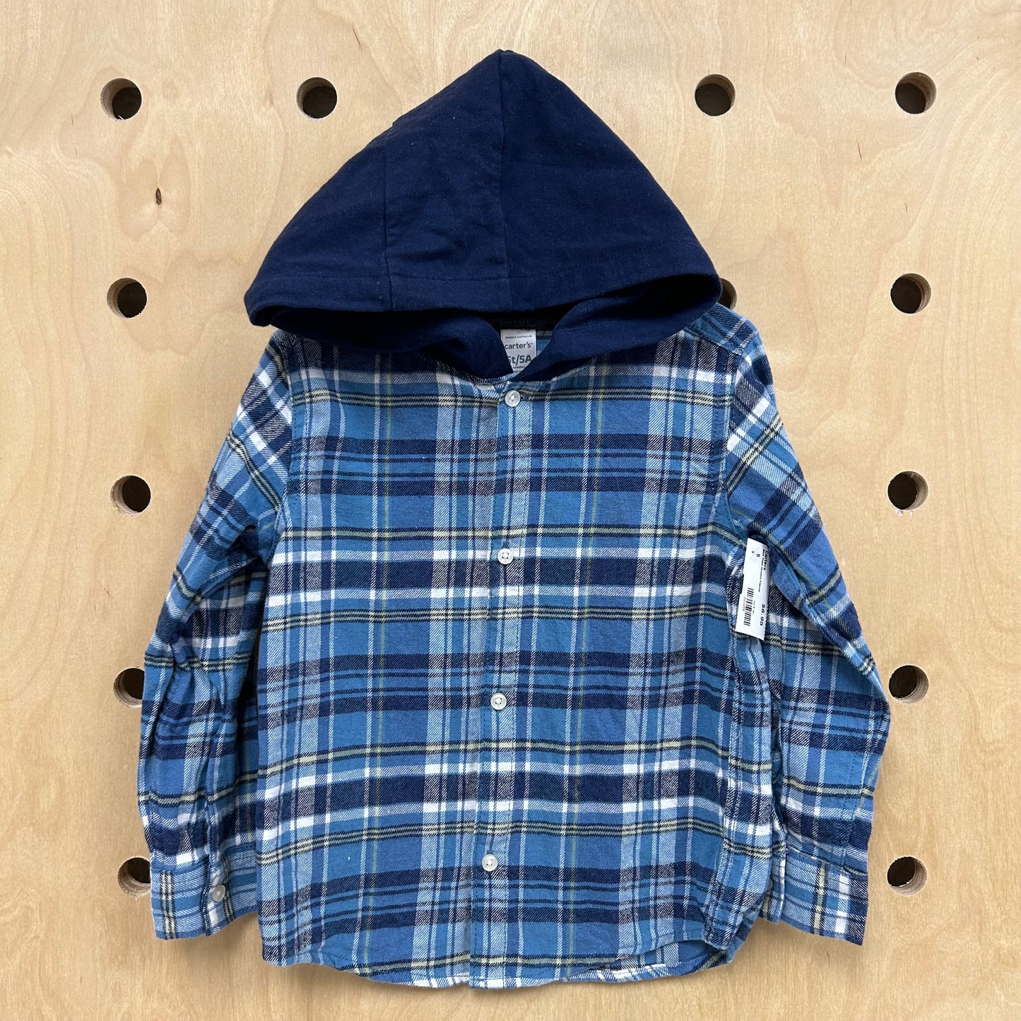 Blue Plaid Hooded Flannel