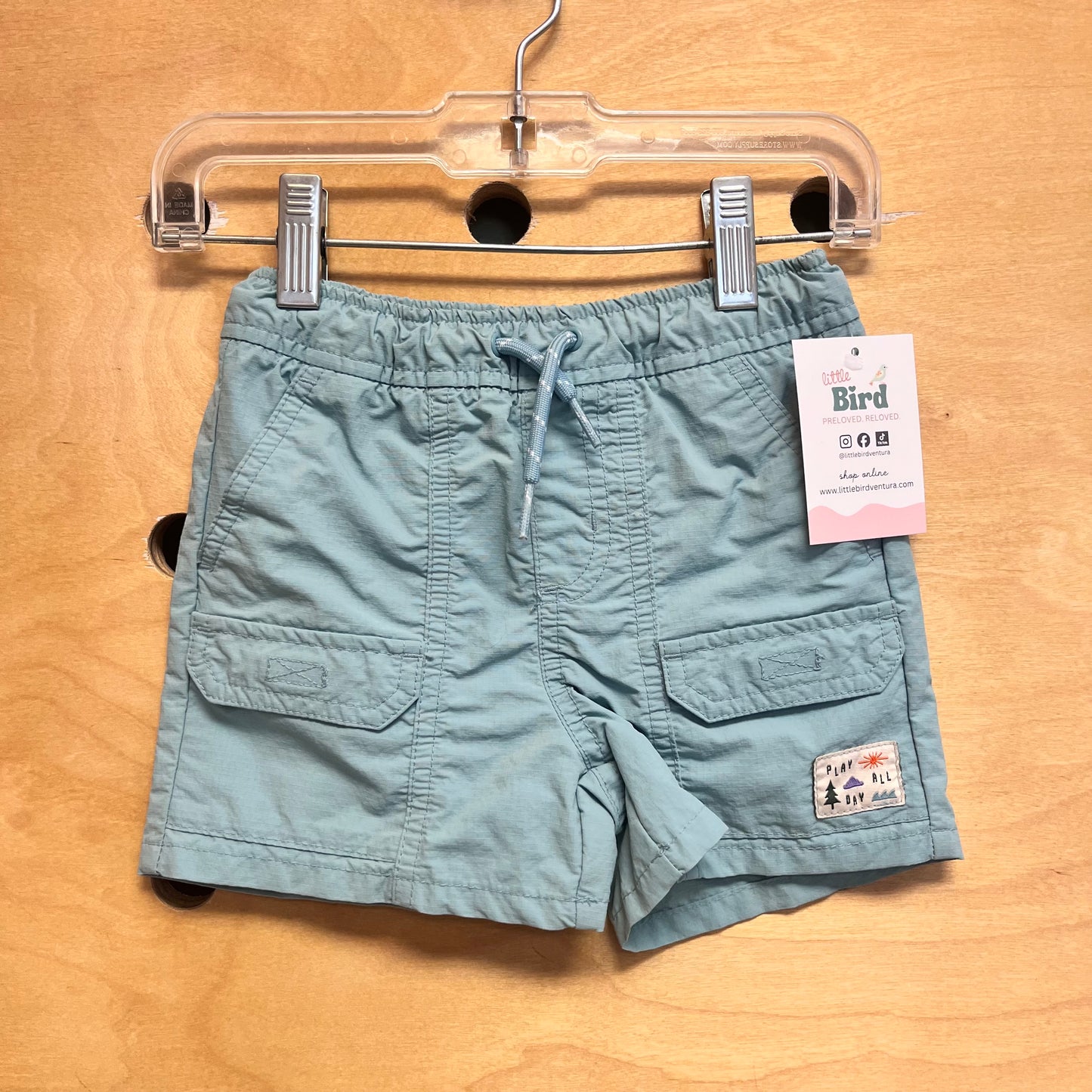 Blue 'Play All Day' Drawstring Shorts