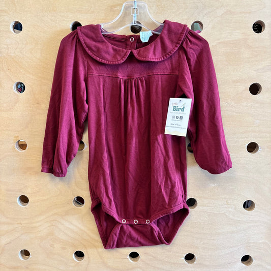 Burgundy Bamboo Collared Bodysuit