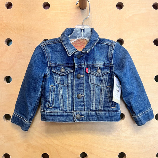 Lined Denim Snap Jacket
