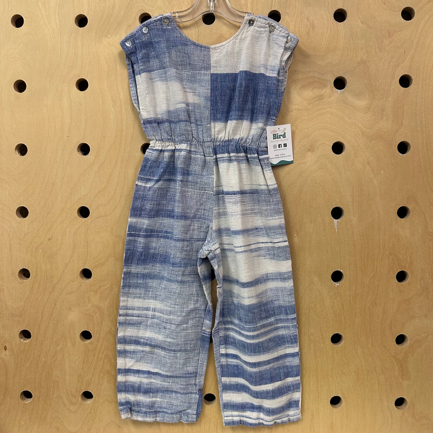 Blue + White Cotton Romper