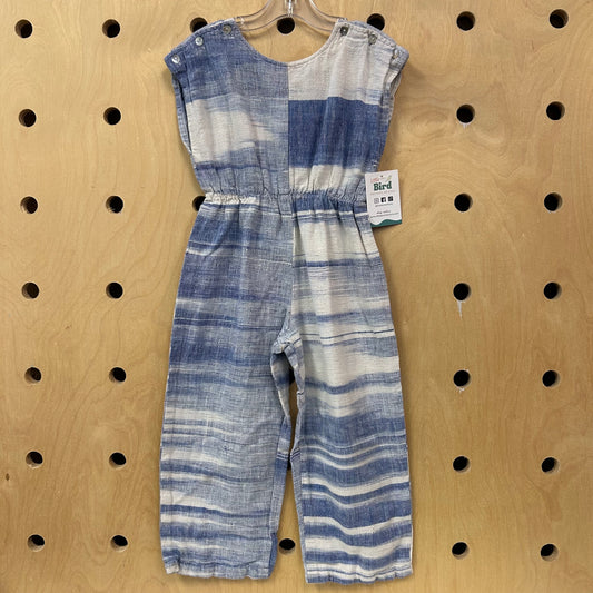 Blue + White Cotton Romper