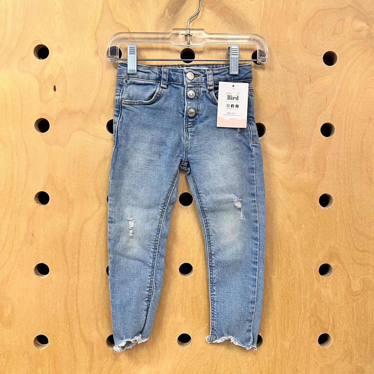 Distressed Snap Fly Denim