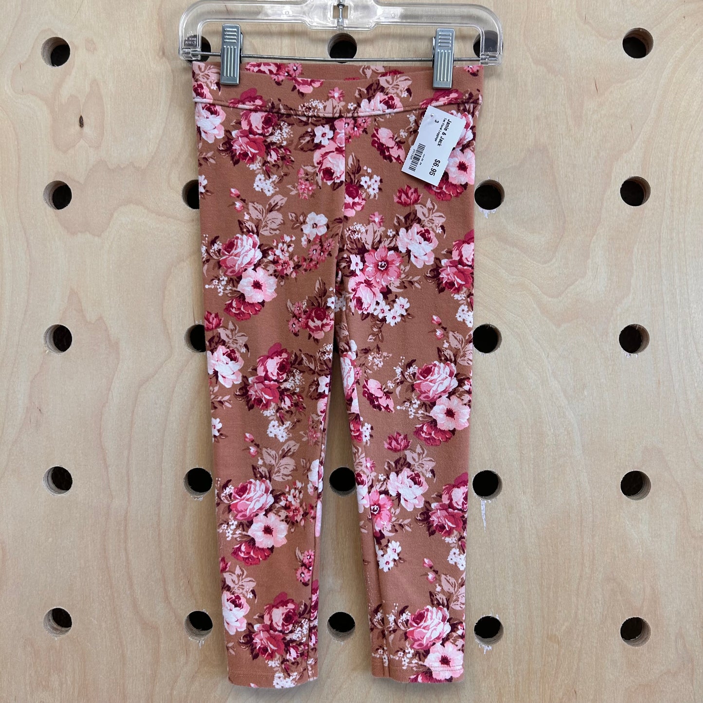 Tan Floral Leggings