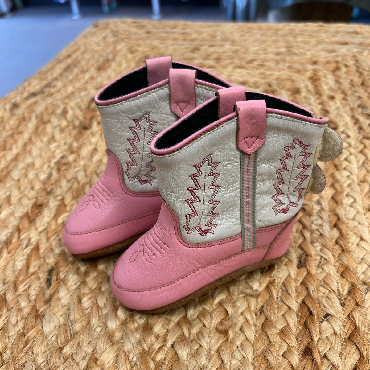 Pink/White Soft Sole Cowgirl Boots