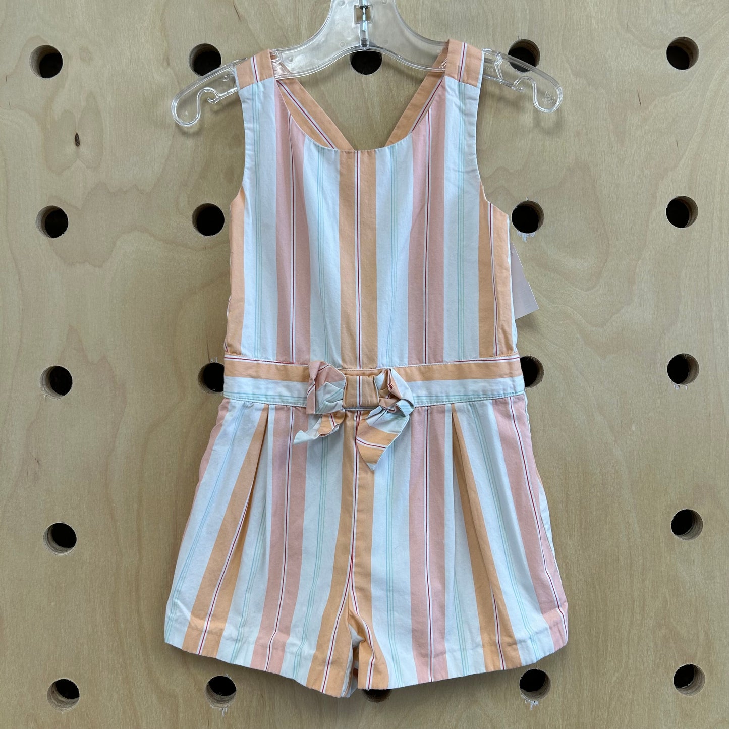 Peach Striped Romper