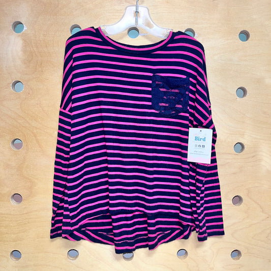 Pink/Black Lace Pocket/Back Top