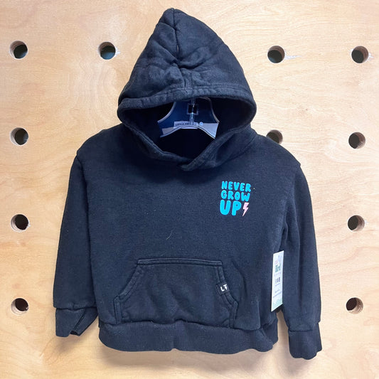 Black 'Never Grow Up' Hoodie Pullover