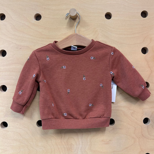 Brown Floral Crewneck