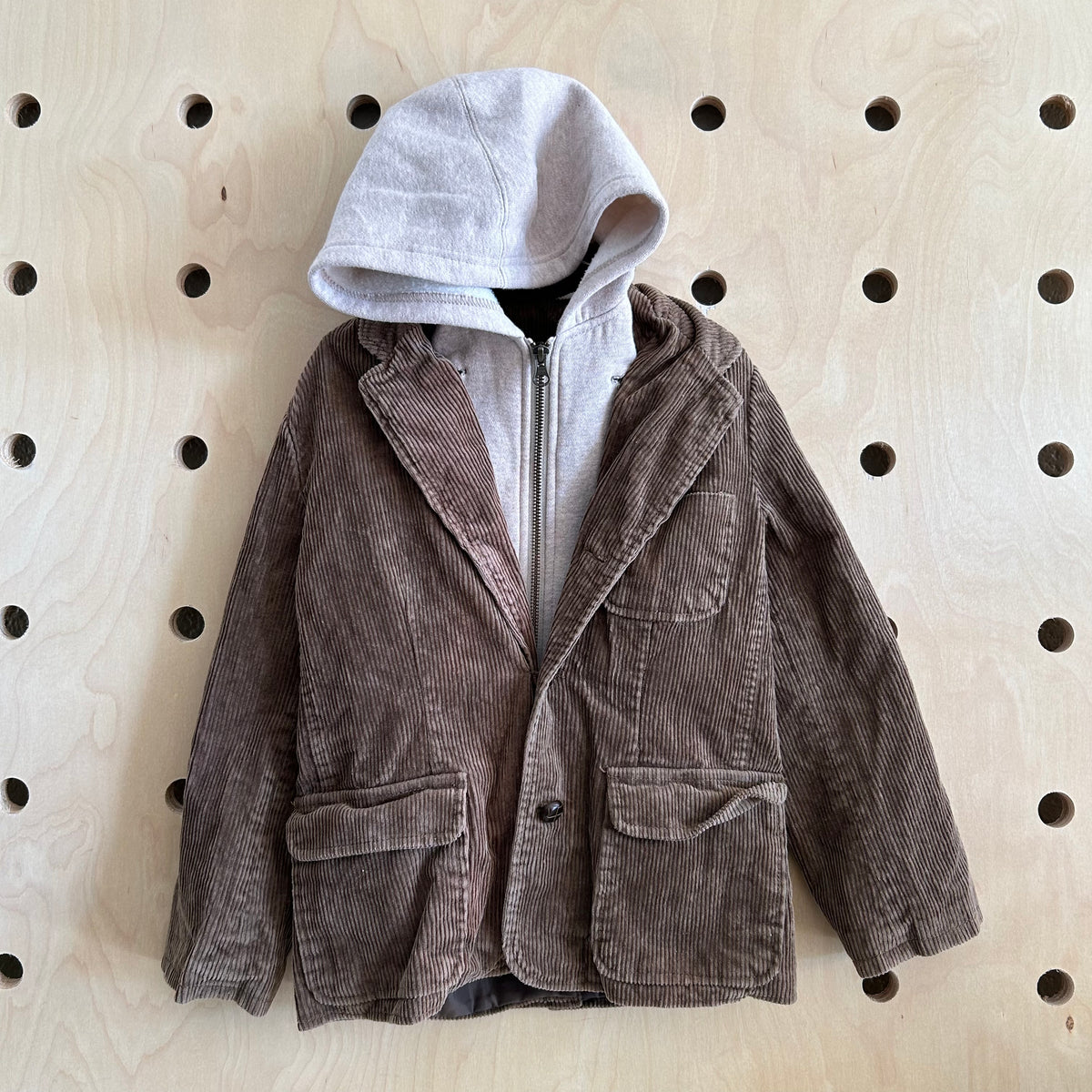 Brown Cord Removable Liner Jacket