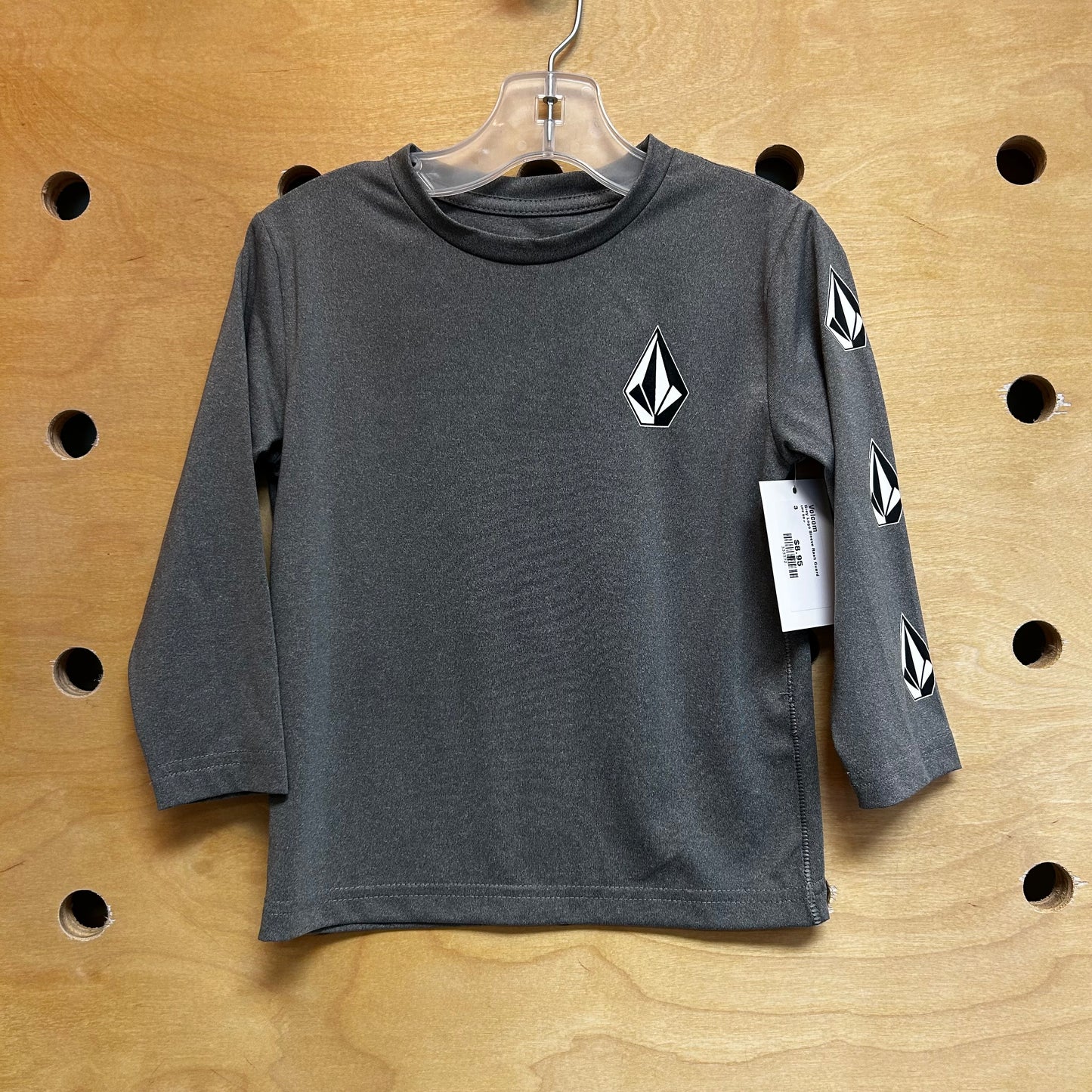 Grey Logo Sleeve Rash Guard