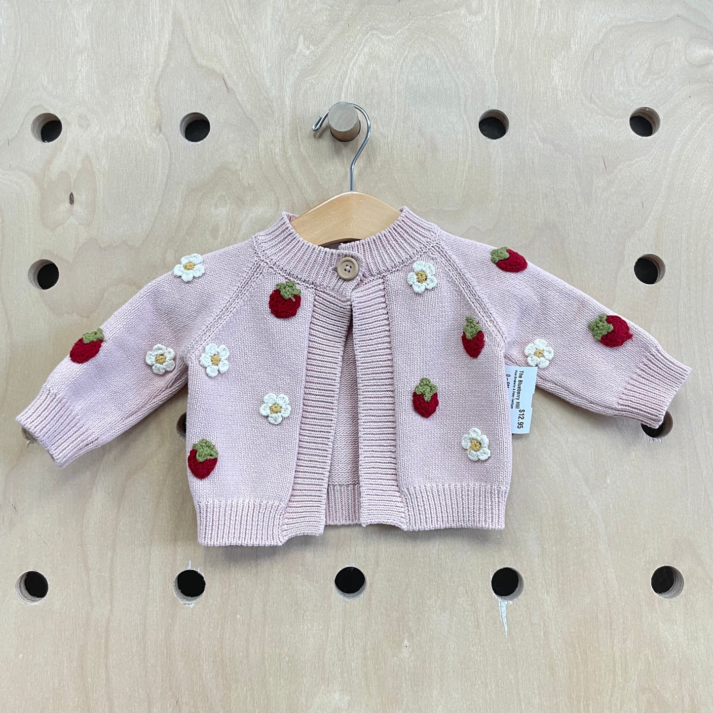 Pink Strawberry & Daisy Cardigan