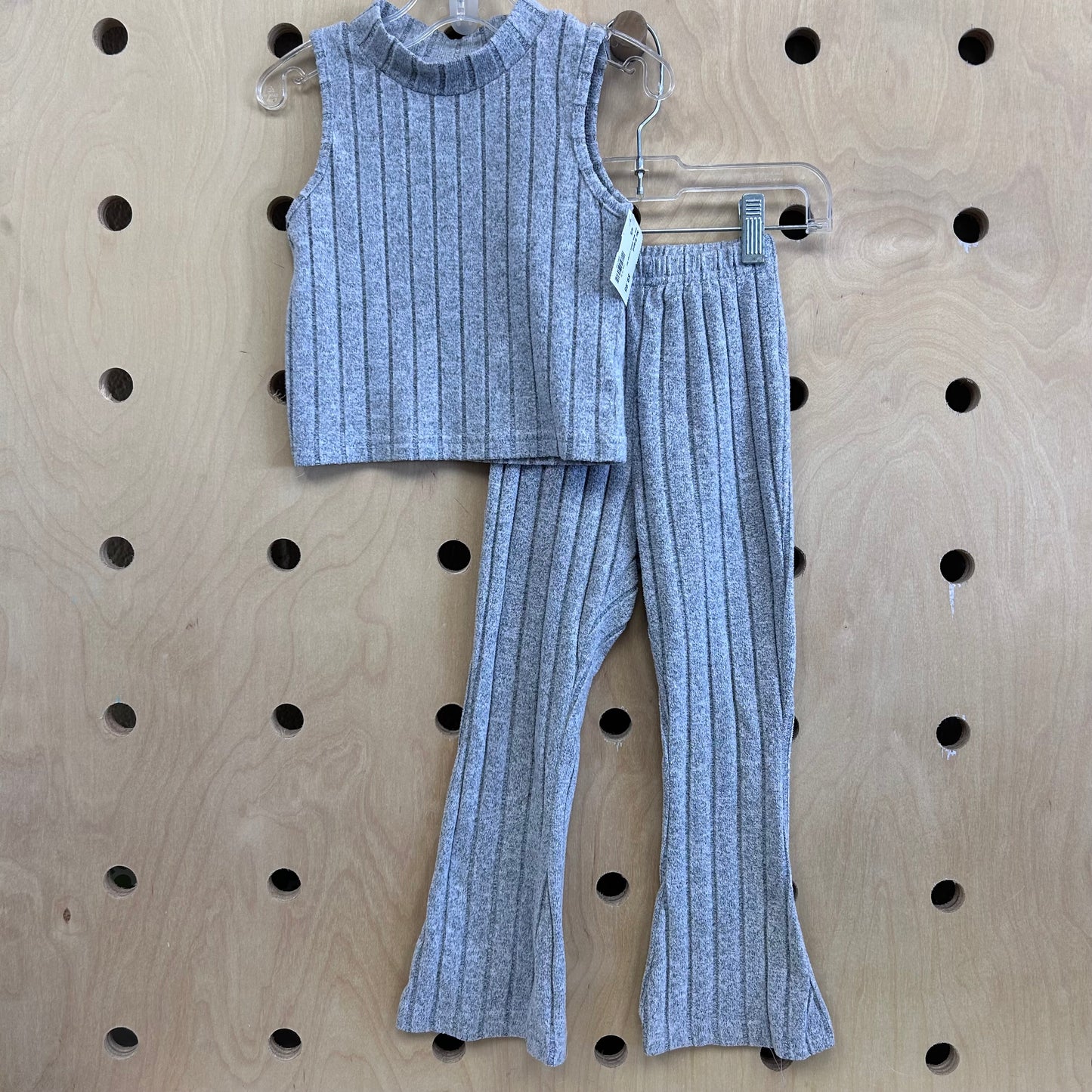 Grey Wide Ribbed Lounge Set