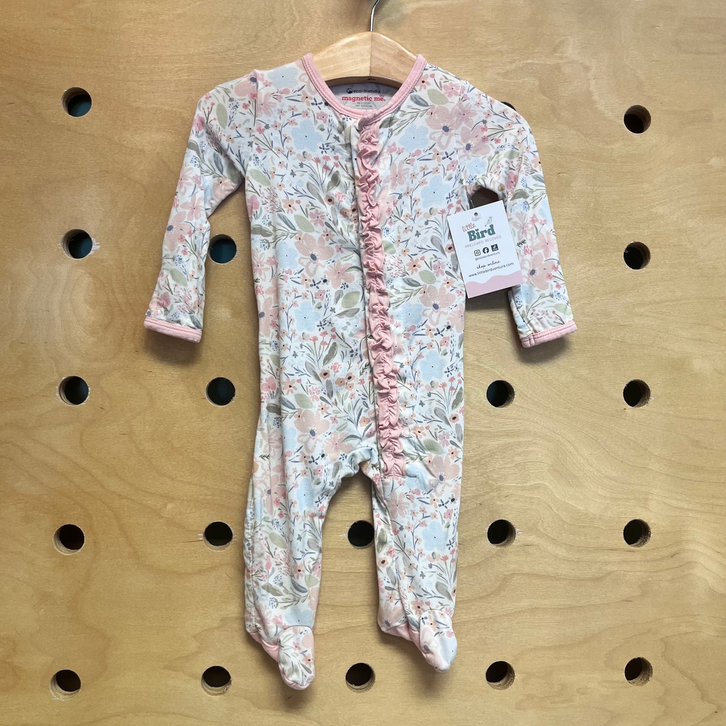 Blush Floral Magnetic Bamboo Footies