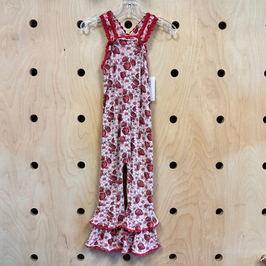 Pink/Red Bamboo Strawberry Romper