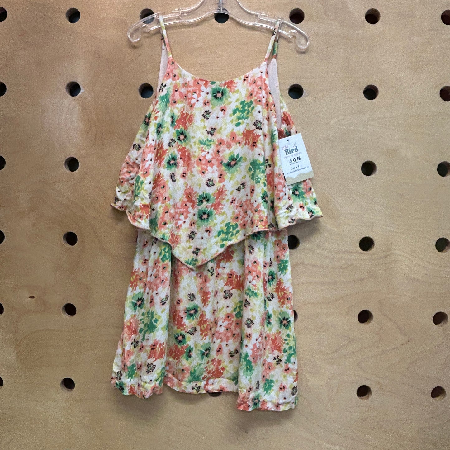 White Floral Strappy Dress