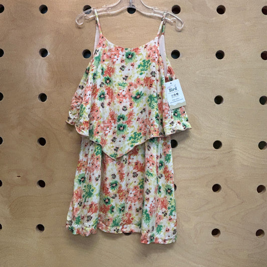 White Floral Strappy Dress