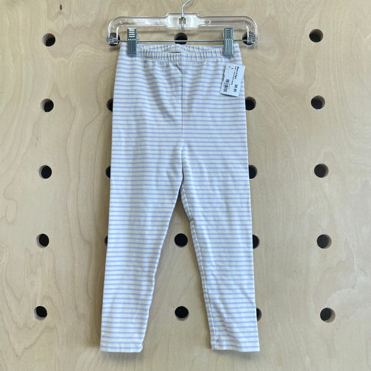 Cream + Purple Striped Leggings