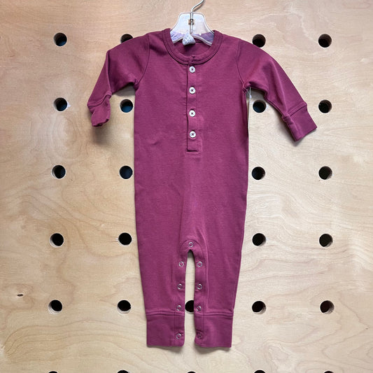 Organic Plum Snap/Button Romper