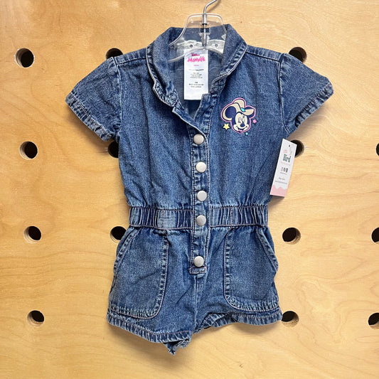 Cowgirl Minnie Denim Snap Romper