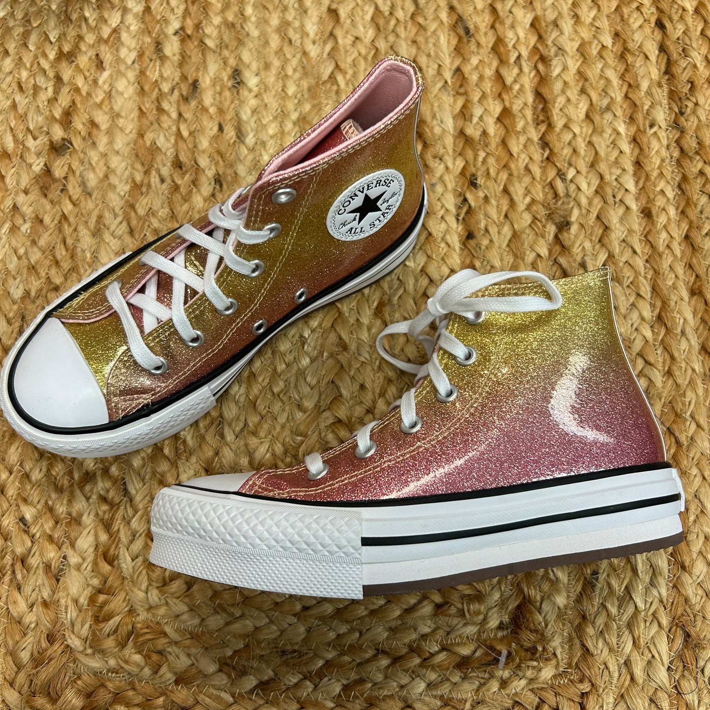 Glitter Ombre Sunset High-Top Sneakers