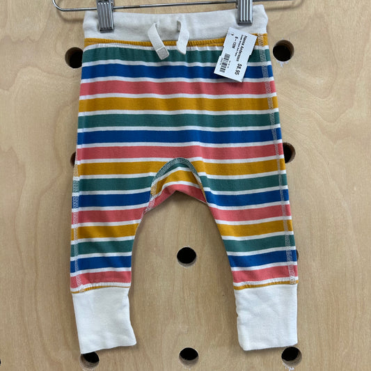 Cream Striped Soft Pants