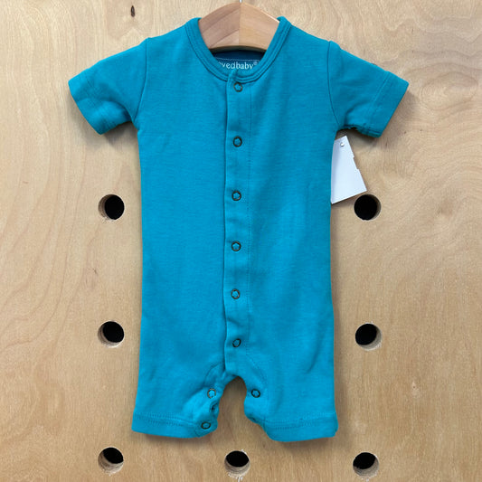 Teal Organic Snap Romper