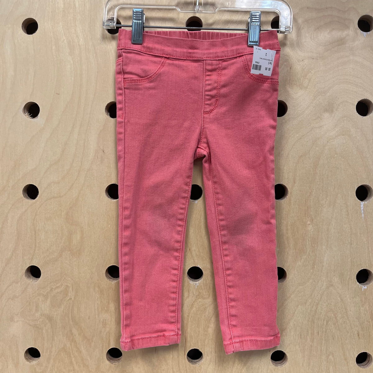 Pink Denim Stretch Pants