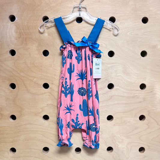 Pink/Teal Cactus Bamboo Romper