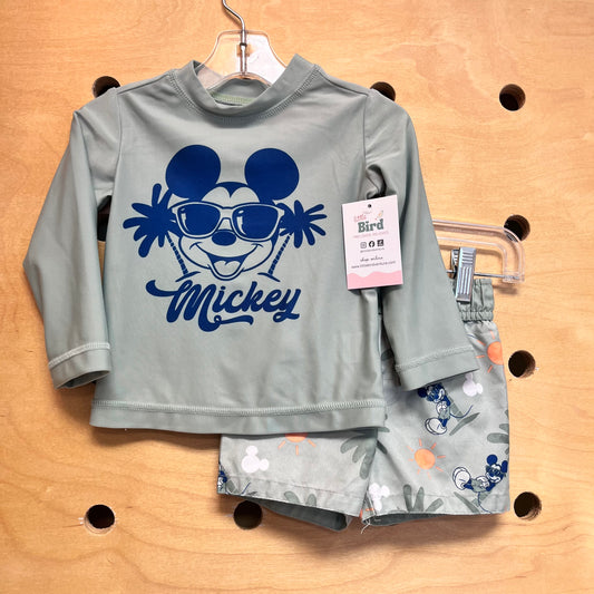 2pc. Green Mickey Swimsuit