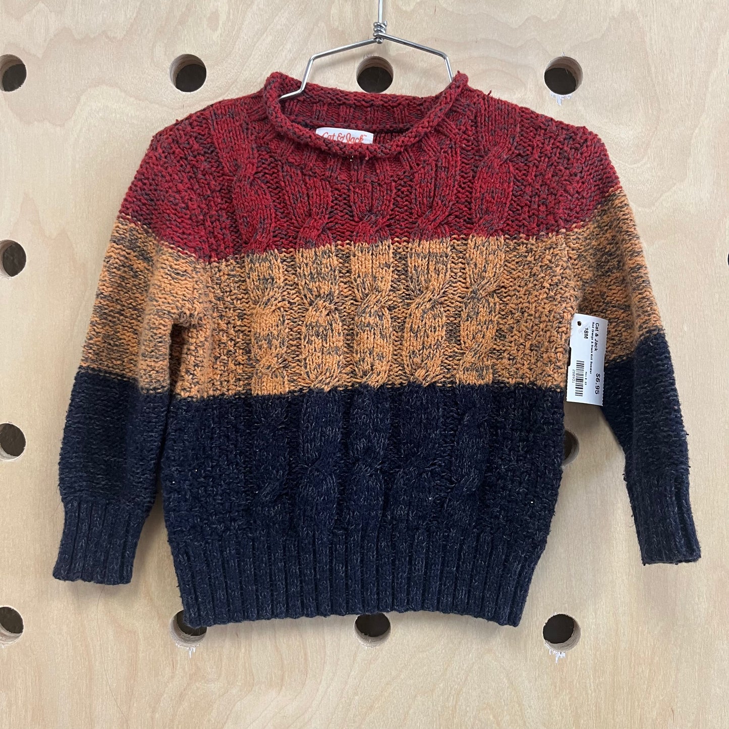 Red Orange & Black Knit Sweater