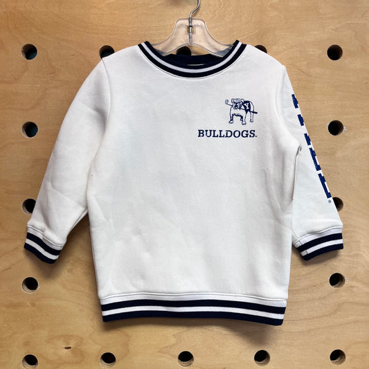 White/Navy 'Bulldogs' Pullover