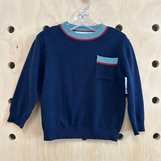 Blue & Red Knit Sweater