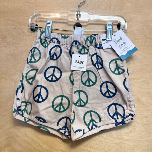 Beige/Blue Peace Sign Shorts NEW!