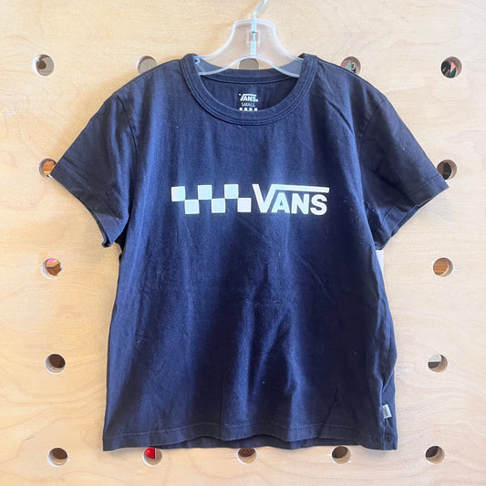 Black Checkered Logo Tee