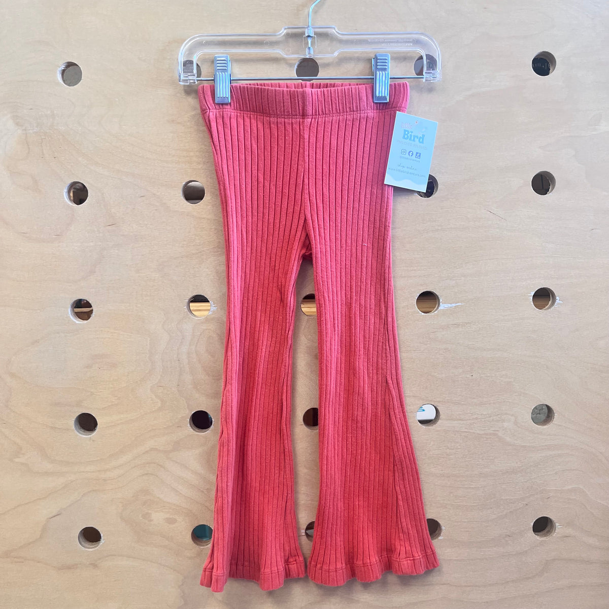 Orange Ribbed Organic Flare Leggings