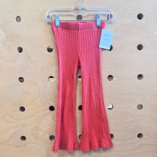 Orange Ribbed Organic Flare Leggings