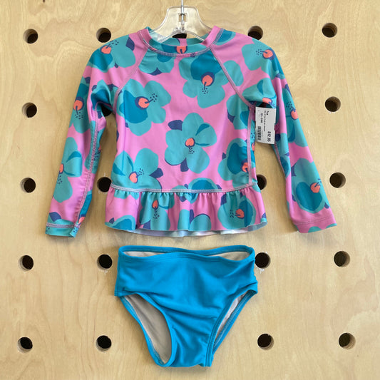 Blue & Pink Floral 2pc. Swimsuit