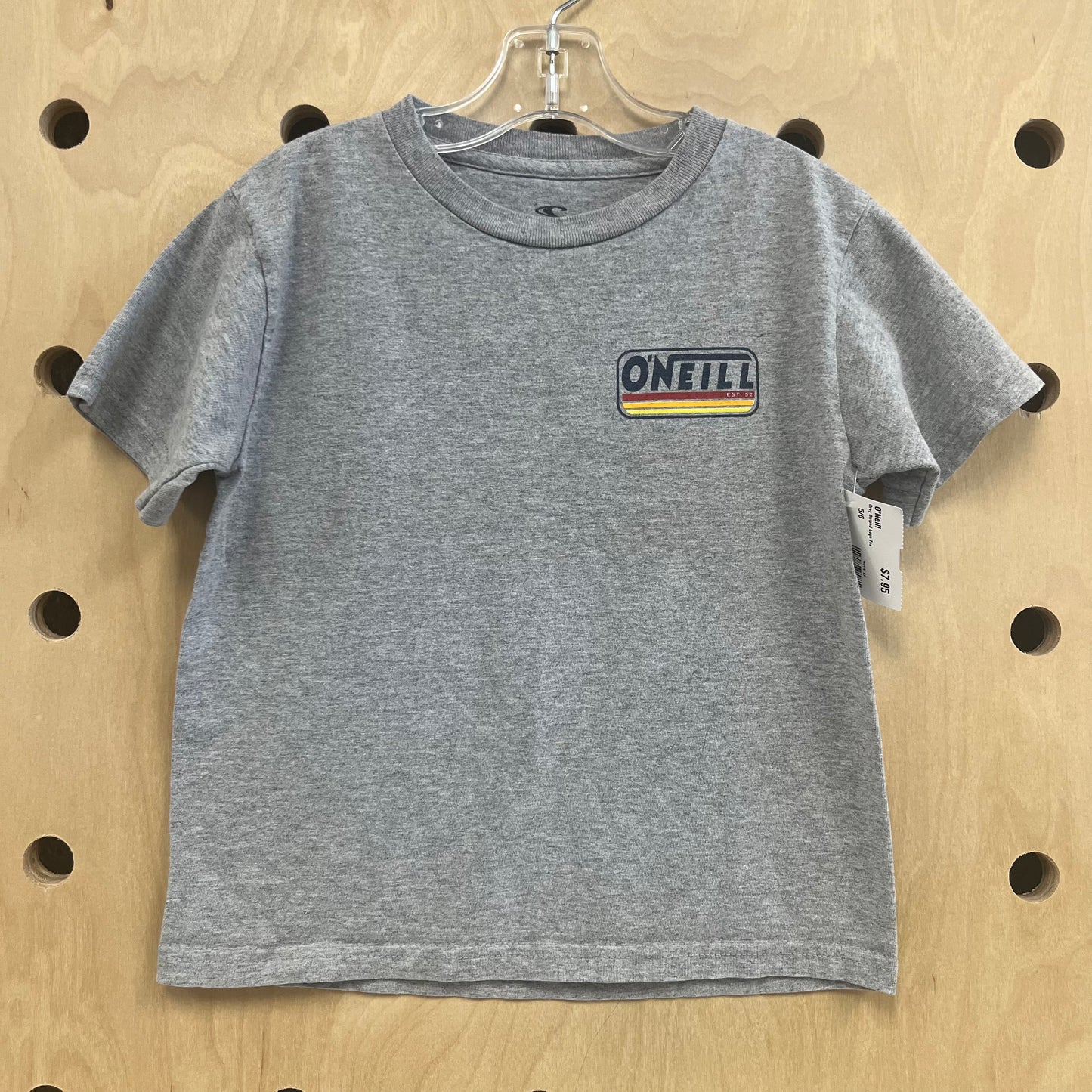Grey Striped Logo Tee