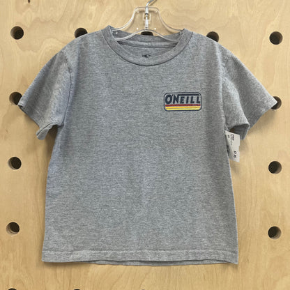 Grey Striped Logo Tee