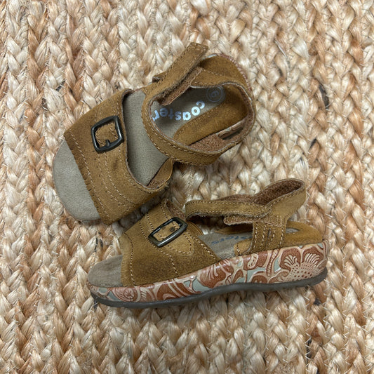 Tan Suede Buckle Sandals