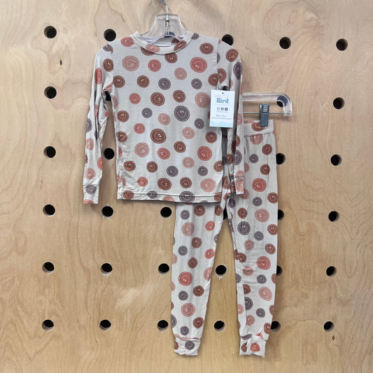 Tan/Brown Smileys Bamboo Pajamas