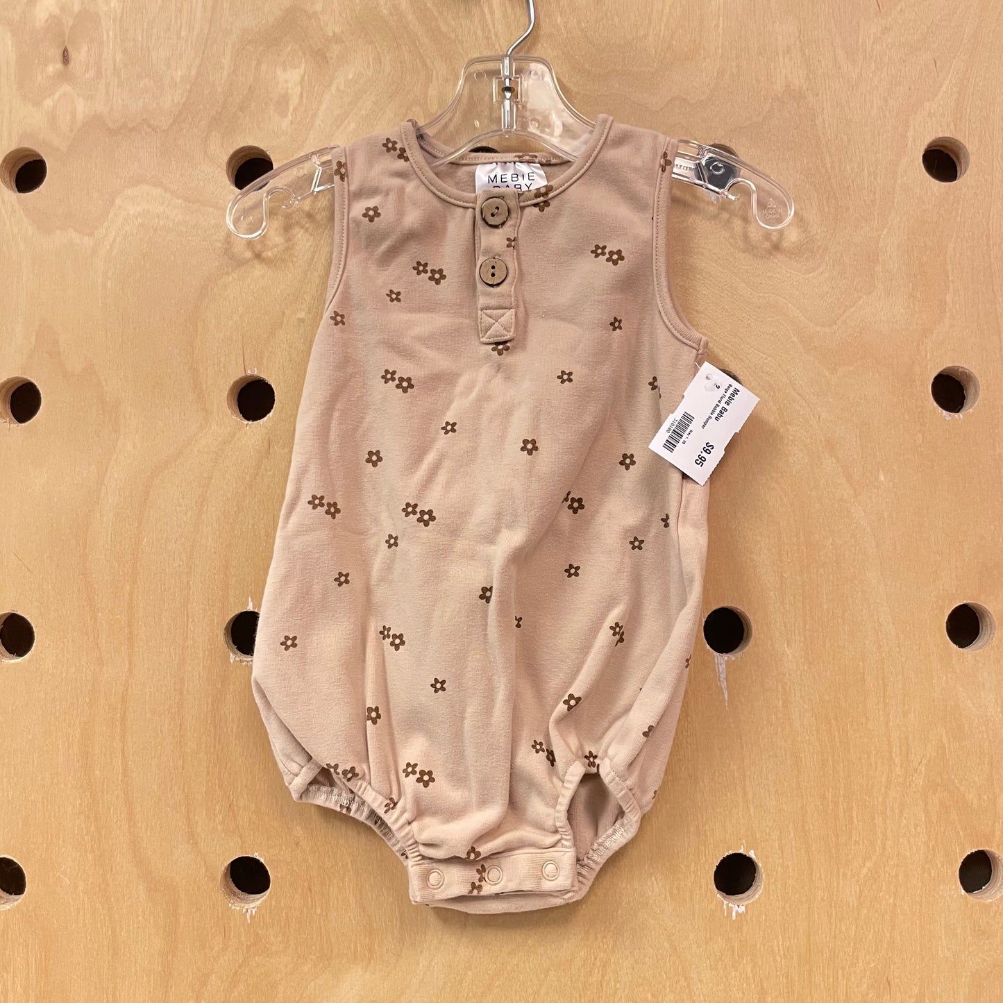 Beige Floral Bubble Romper