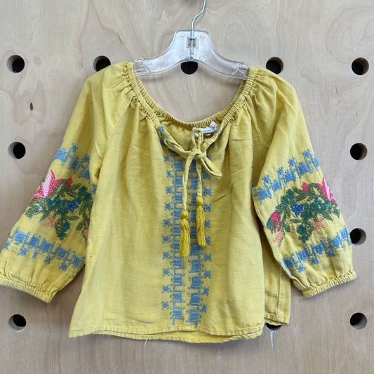 Yellow Embroidered Top