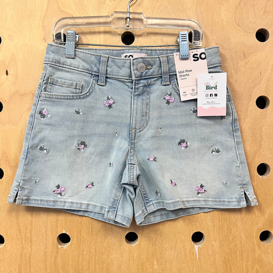 Floral Embroidered Mid-Rise Shorts NEW!