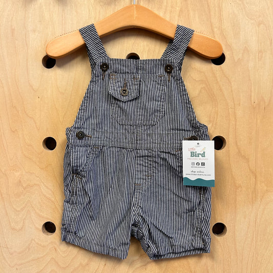 Blue/White Striped Cotton Overalls